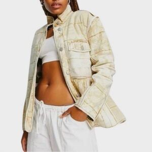 NWOT Free People Quilted Utility Fade Out Jacket Paisley Size Small $228